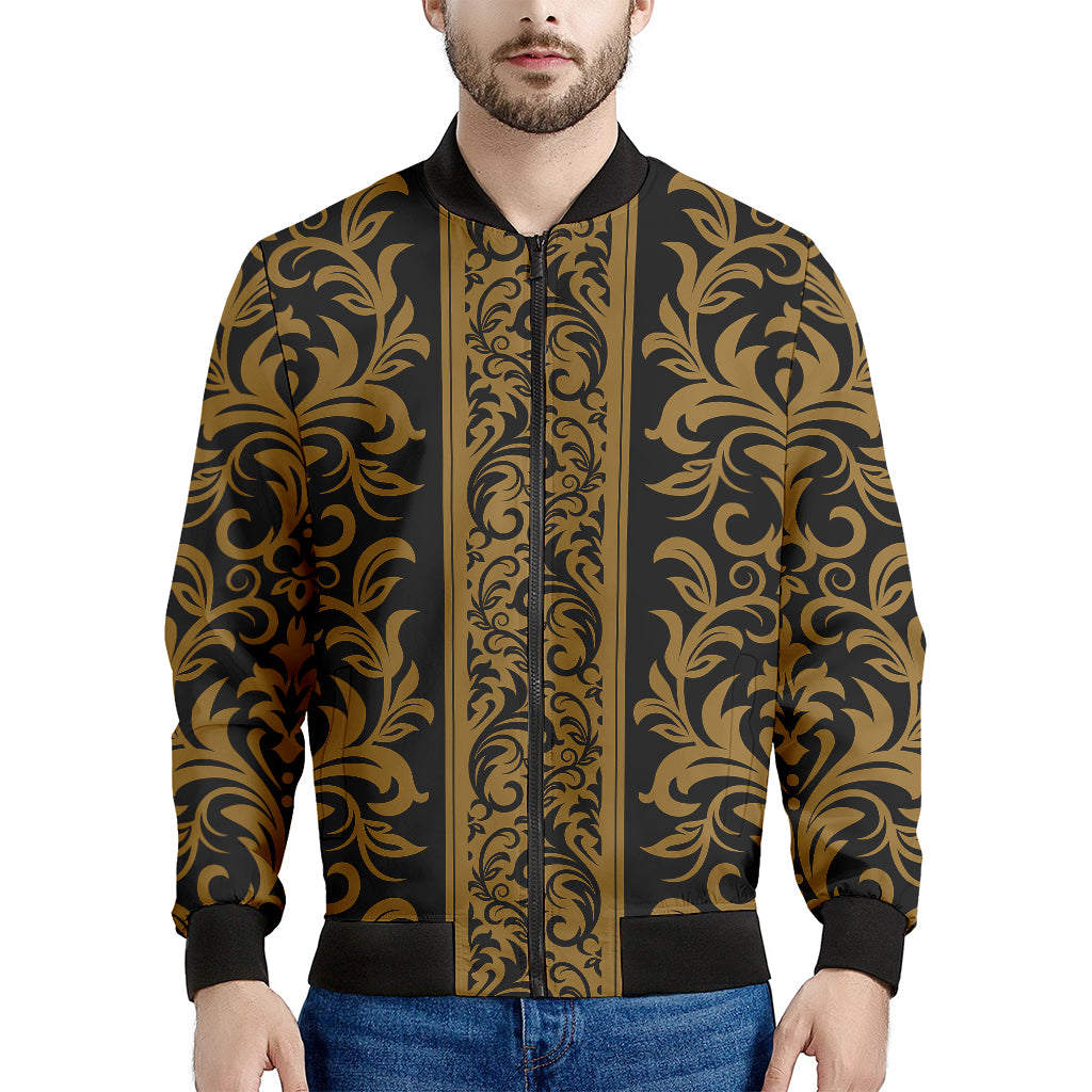 Ornamental Western Damask Print Men's Bomber Jacket