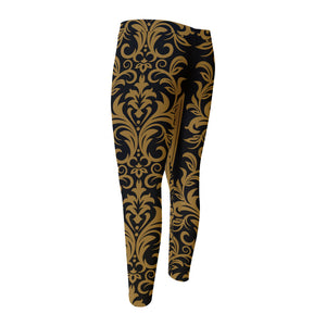 Ornamental Western Damask Print Men's Compression Pants