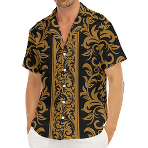 Ornamental Western Damask Print Men's Deep V-Neck Shirt