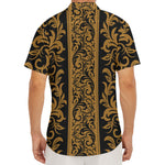 Ornamental Western Damask Print Men's Deep V-Neck Shirt