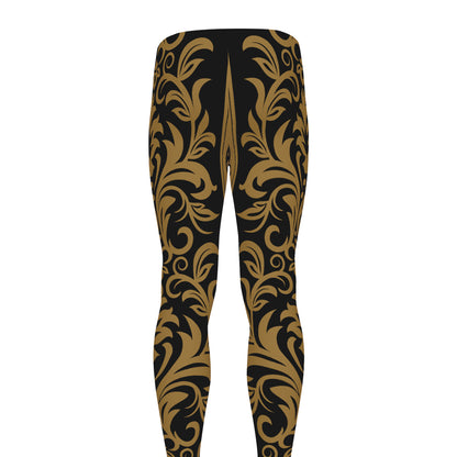 Ornamental Western Damask Print Men's leggings