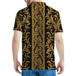 Ornamental Western Damask Print Men's Polo Shirt