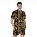 Ornamental Western Damask Print Men's Romper