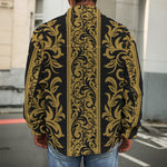 Ornamental Western Damask Print Men's Shirt Jacket