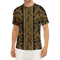 Ornamental Western Damask Print Men's Short Sleeve Rash Guard