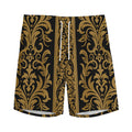 Ornamental Western Damask Print Men's Athletic Shorts