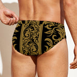 Ornamental Western Damask Print Men's Swim Briefs