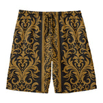 Ornamental Western Damask Print Men's Swim Trunks