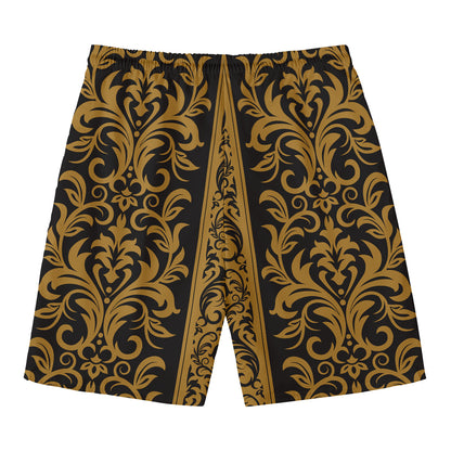 Ornamental Western Damask Print Men's Swim Trunks