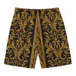 Ornamental Western Damask Print Men's Swim Trunks