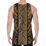 Ornamental Western Damask Print Men's Velvet Tank Top