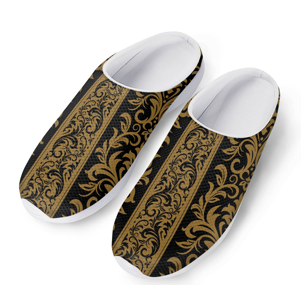 Ornamental Western Damask Print Mesh Casual Shoes