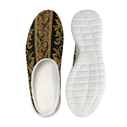 Ornamental Western Damask Print Mesh Casual Shoes