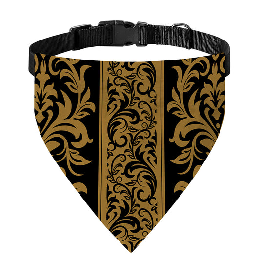 Ornamental Western Damask Print Over The Collar Dog Bandana