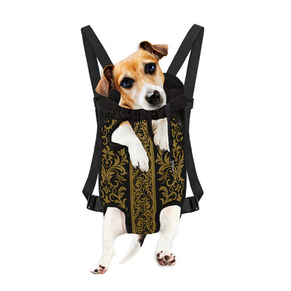 Ornamental Western Damask Print Pet Carrier Backpack