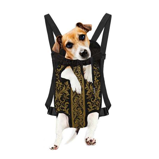 Ornamental Western Damask Print Pet Carrier Backpack
