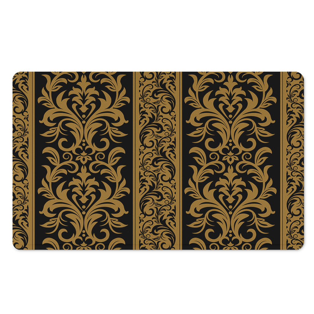 Ornamental Western Damask Print Polyester Doormat