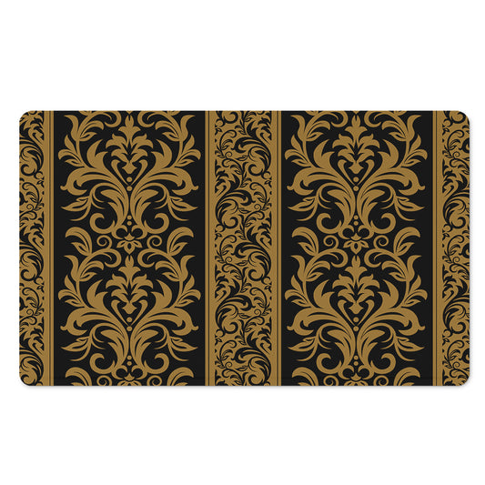Ornamental Western Damask Print Polyester Doormat