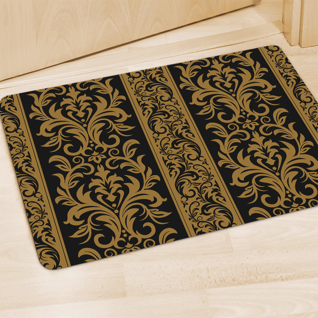 Ornamental Western Damask Print Polyester Doormat