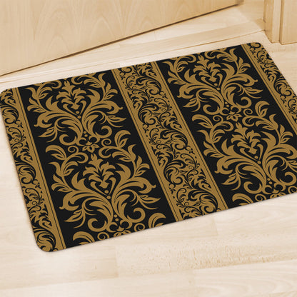 Ornamental Western Damask Print Polyester Doormat