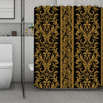 Ornamental Western Damask Print Polyester Shower Curtain