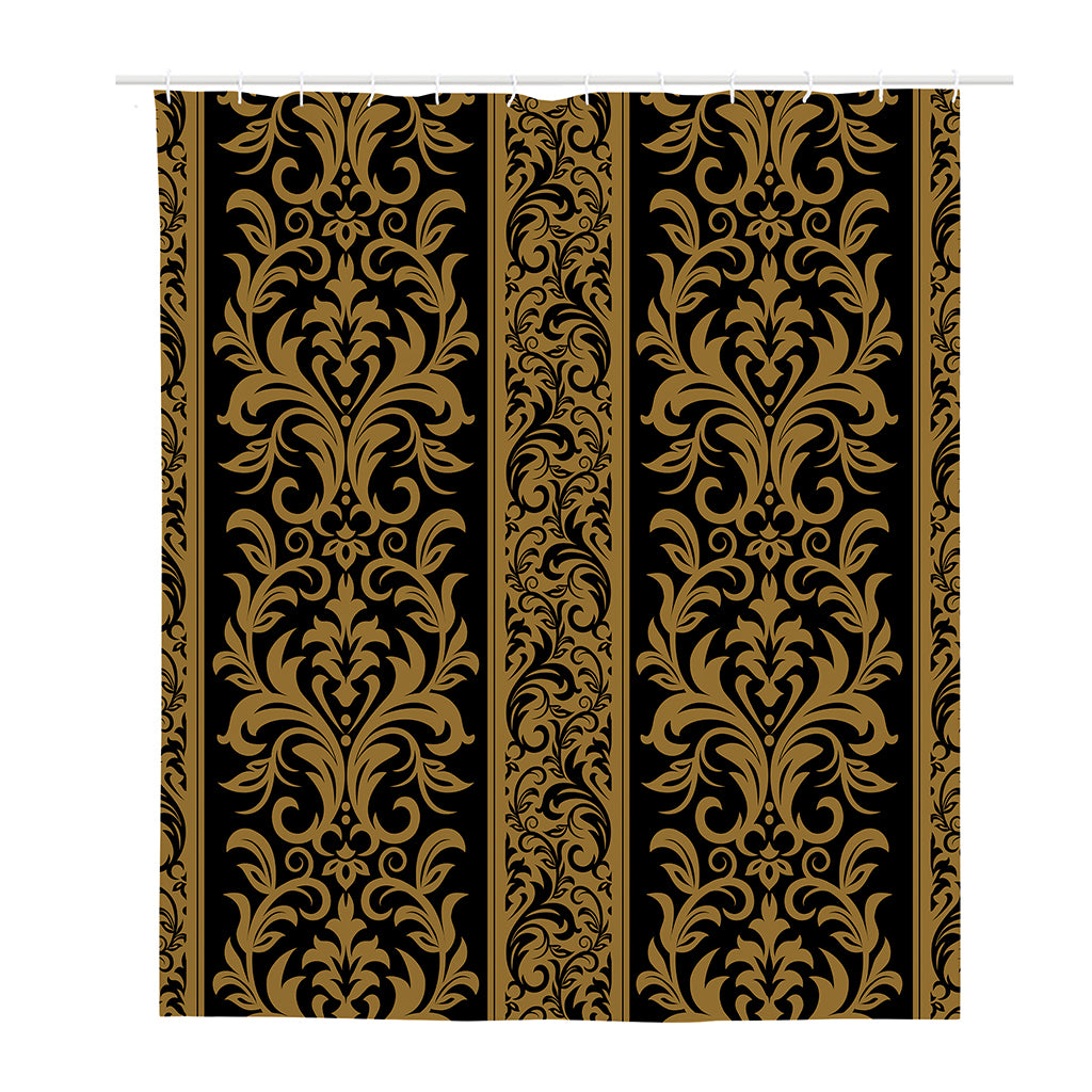 Ornamental Western Damask Print Polyester Shower Curtain