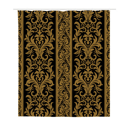 Ornamental Western Damask Print Polyester Shower Curtain