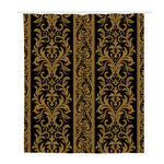 Ornamental Western Damask Print Polyester Shower Curtain