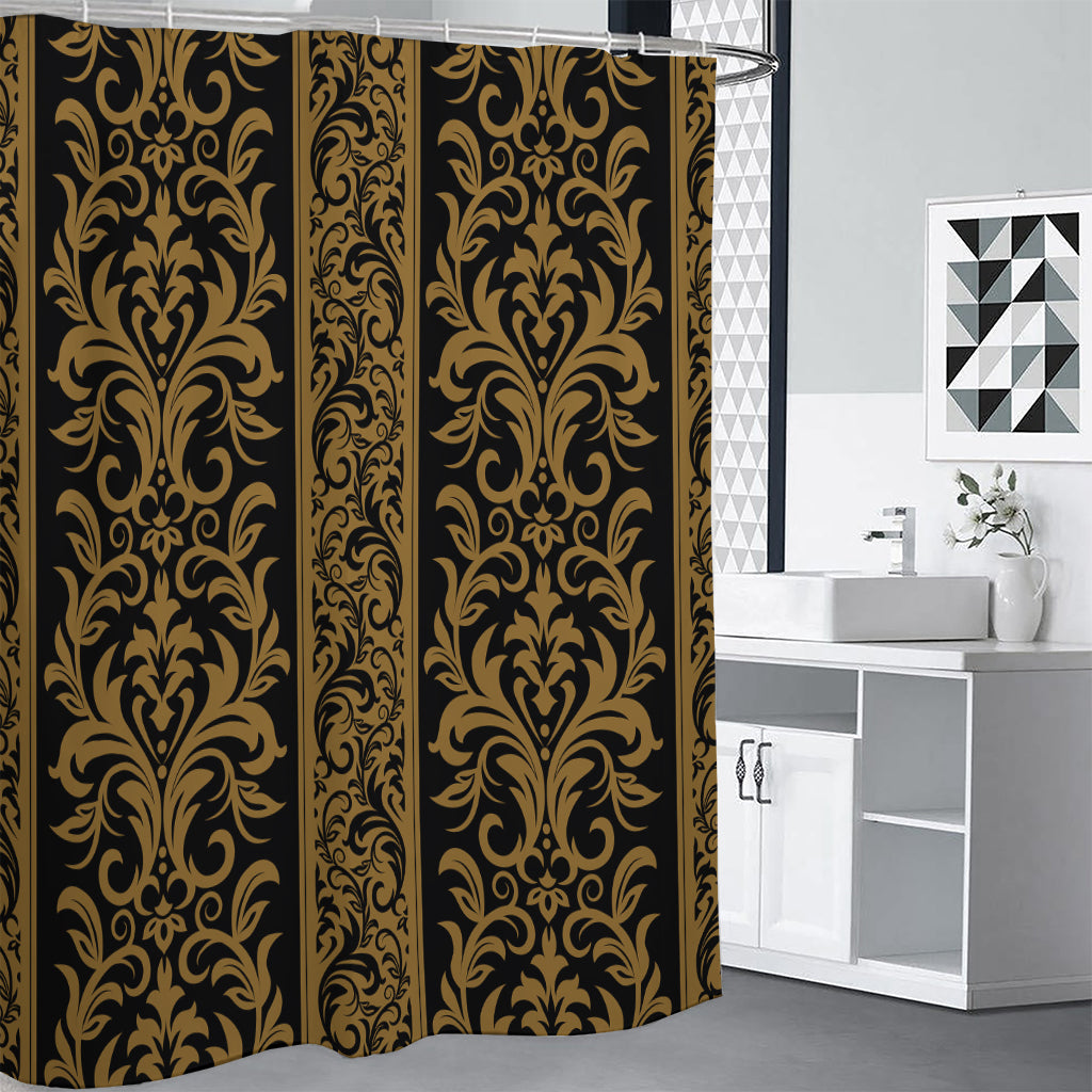 Ornamental Western Damask Print Premium Shower Curtain