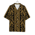 Ornamental Western Damask Print Rayon Hawaiian Shirt