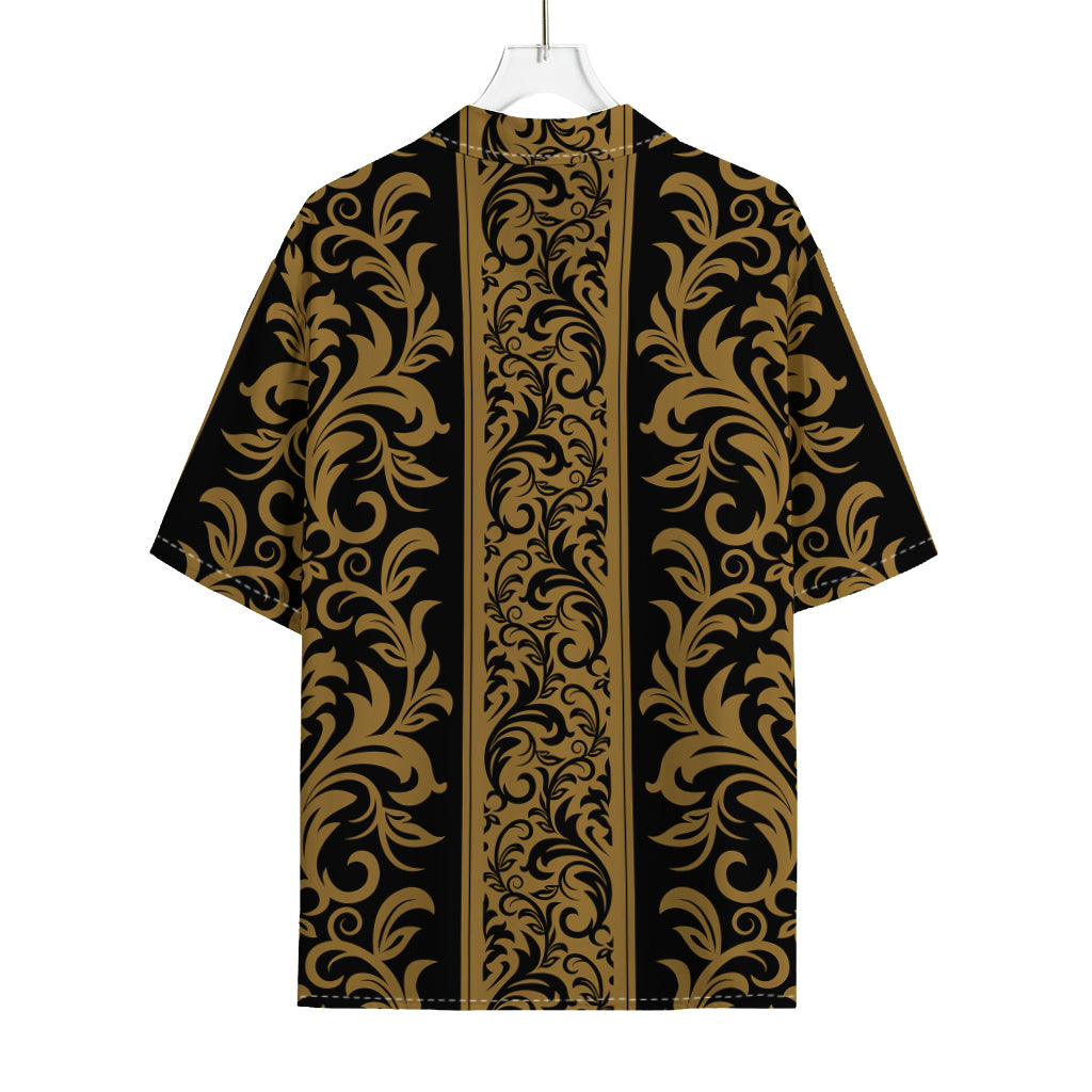 Ornamental Western Damask Print Rayon Hawaiian Shirt