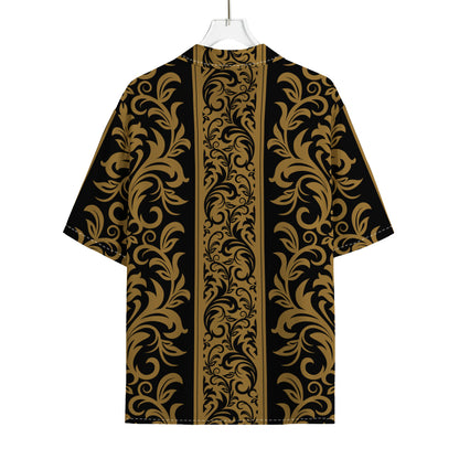 Ornamental Western Damask Print Rayon Hawaiian Shirt