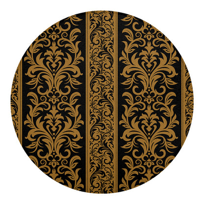 Ornamental Western Damask Print Round Blanket