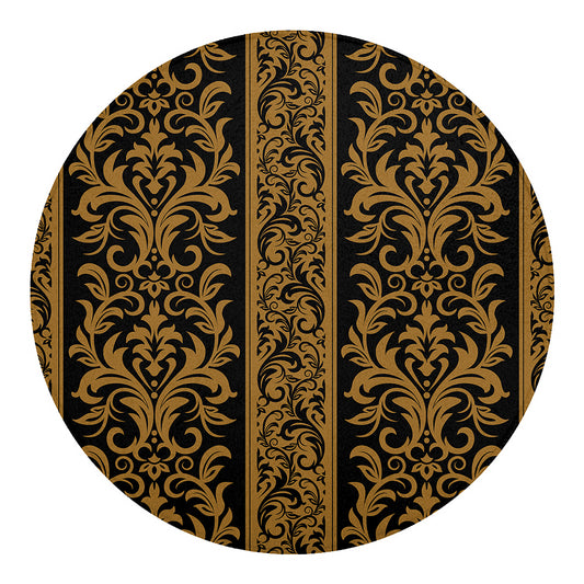 Ornamental Western Damask Print Round Blanket