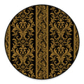 Ornamental Western Damask Print Round Floor Mat