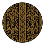 Ornamental Western Damask Print Round Floor Mat