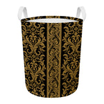 Ornamental Western Damask Print Round Laundry Basket