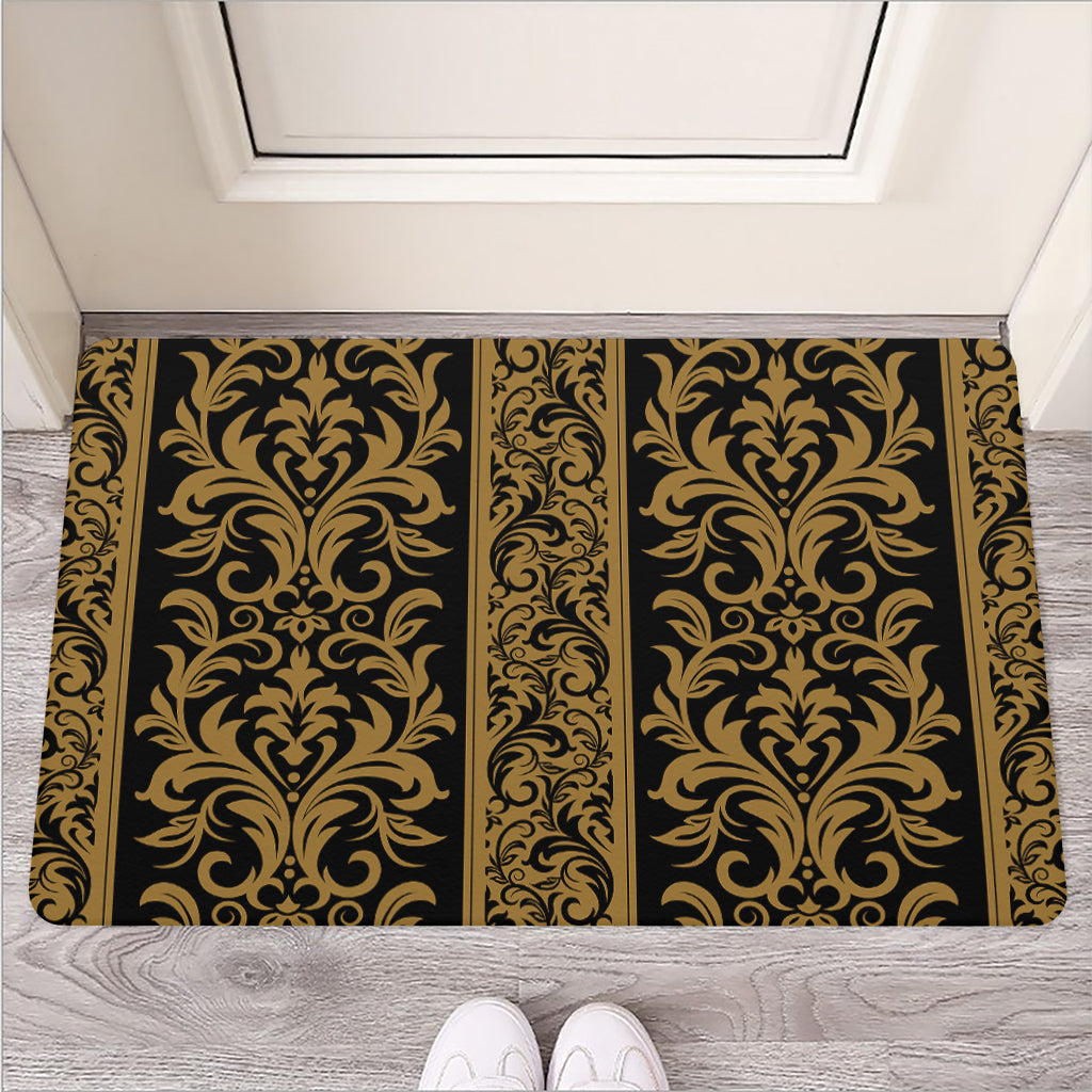 Ornamental Western Damask Print Rubber Doormat