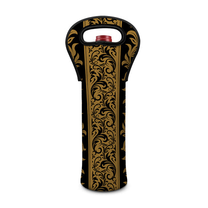 Ornamental Western Damask Print Single Neoprene Wine Tote
