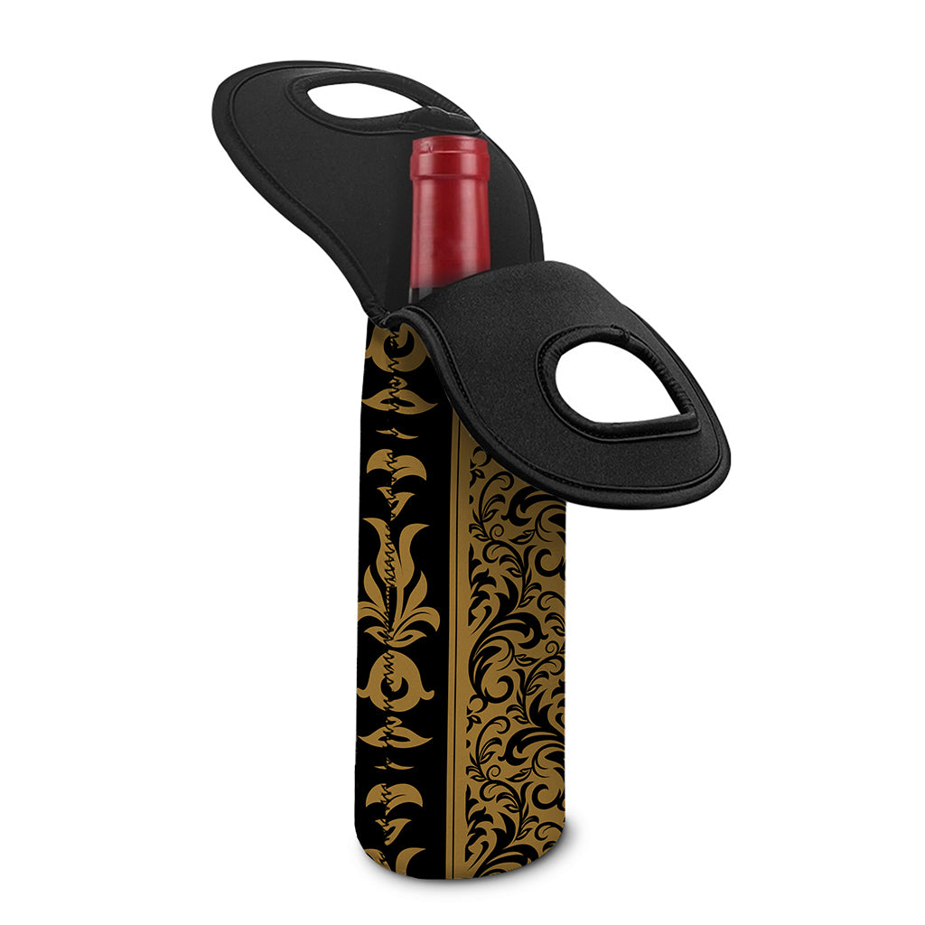 Ornamental Western Damask Print Single Neoprene Wine Tote