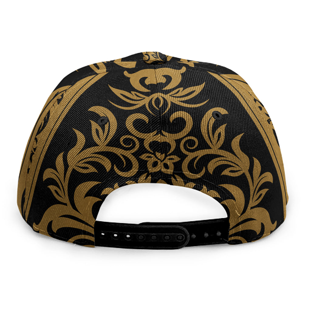 Ornamental Western Damask Print Snapback Cap