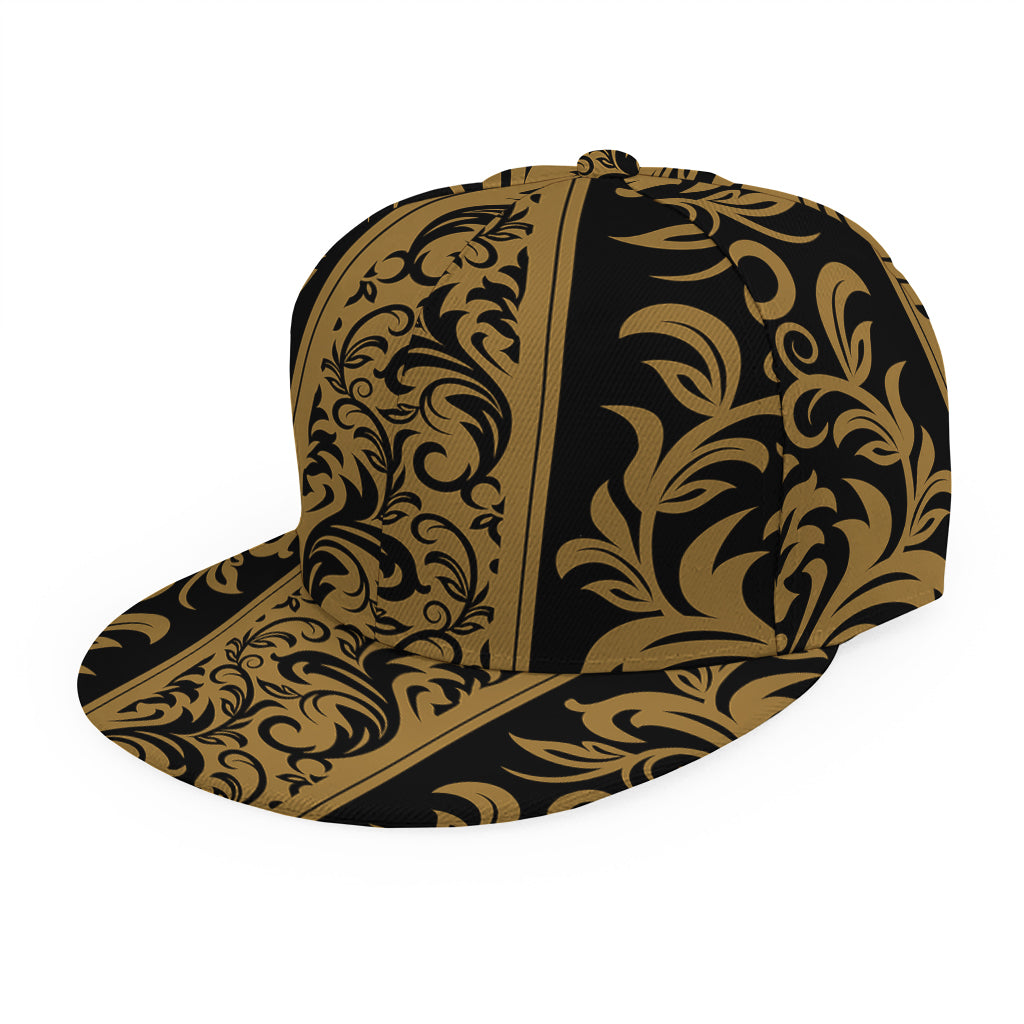 Ornamental Western Damask Print Snapback Cap