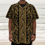 Ornamental Western Damask Print Textured Short Sleeve Shirt