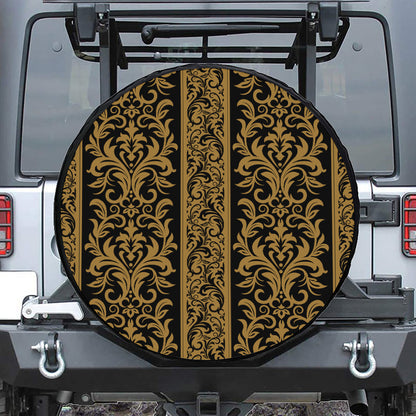 Ornamental Western Damask Print Tire Cover