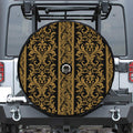 Ornamental Western Damask Print Tire Cover With Camera Hole