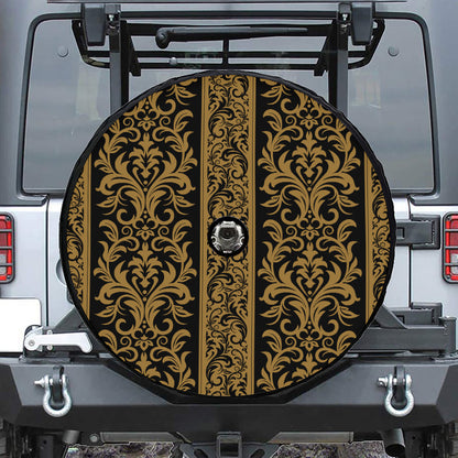 Ornamental Western Damask Print Tire Cover With Camera Hole