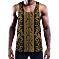 Ornamental Western Damask Print Men's Workout Tank Top