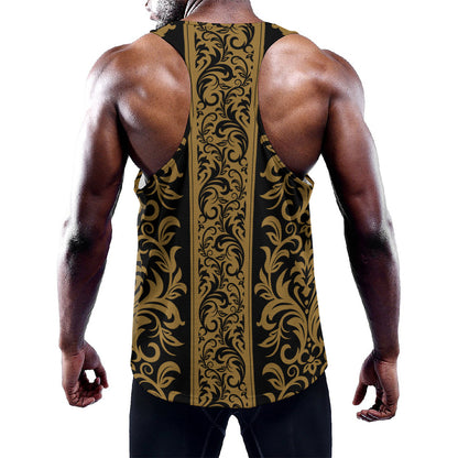 Ornamental Western Damask Print Training Tank Top