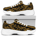 Ornamental Western Damask Print White Chunky Shoes