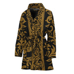 Ornamental Western Damask Print Women's Bathrobe